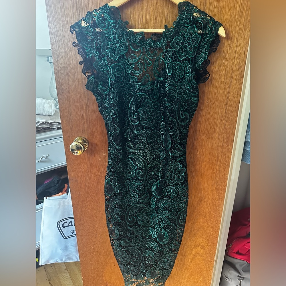 Miss Grey Elegant Green Lace Dress